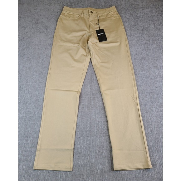 NWT Barbell Apparel Tech Denim Pants Mens 28x32 Khaki Straight Chino Performance - Picture 2 of 9